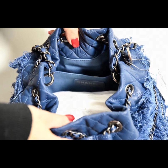 CHANEL Handbags - Chanel Cruise Collection 2015 Denim Fringe Bucket